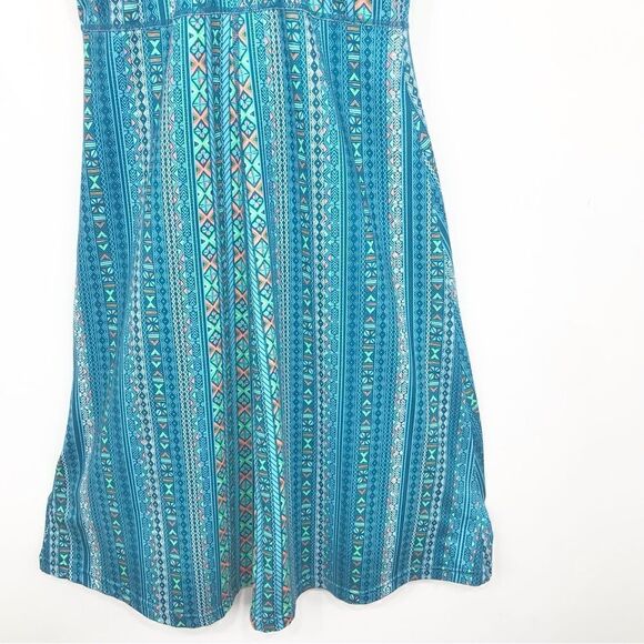 Marmot Taryn Blue Green Tribal Pattern Strappy Athleisure Tank Dress - Picture 11 of 15